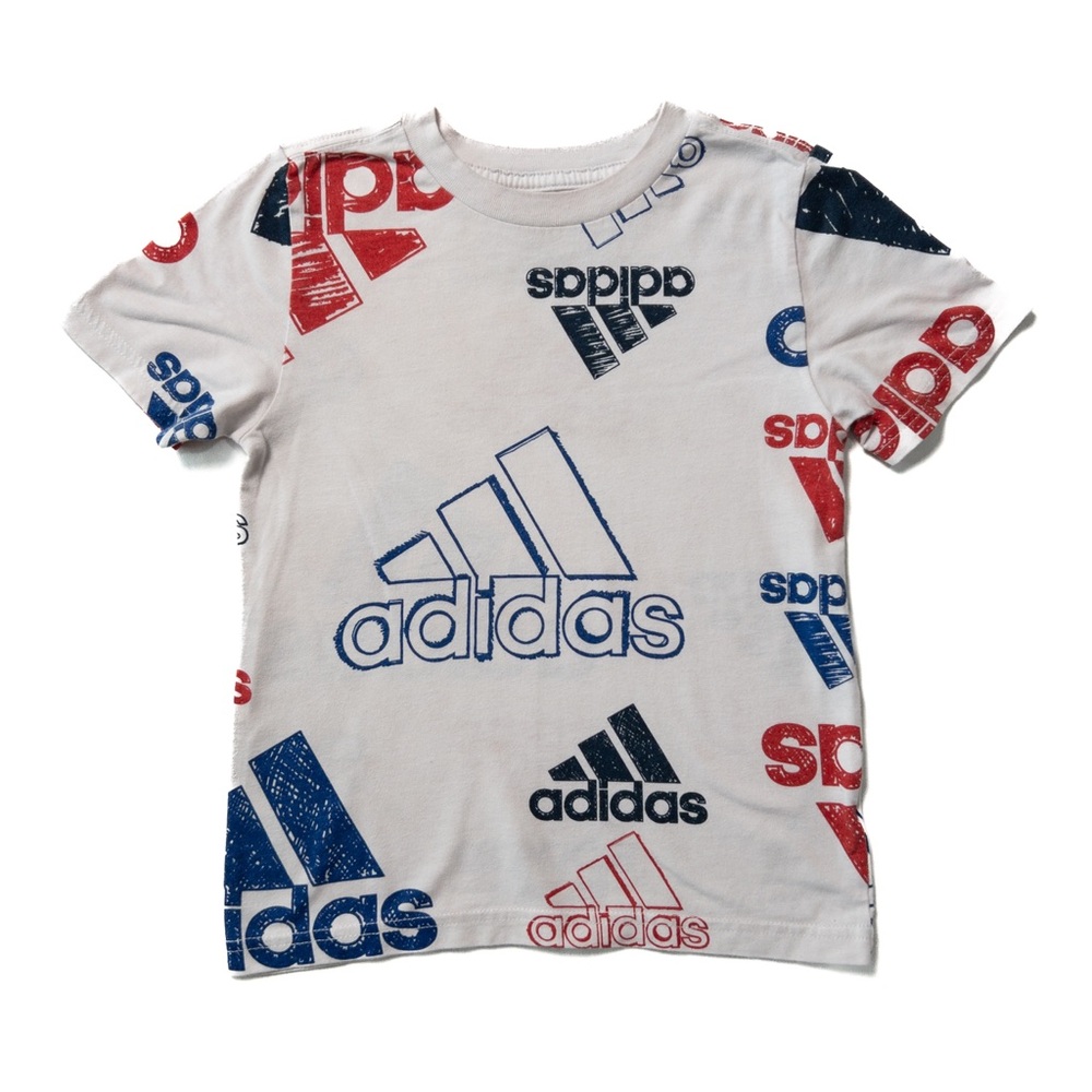 Adidas Kids Tee with Red and Blue Graphics | Size 5